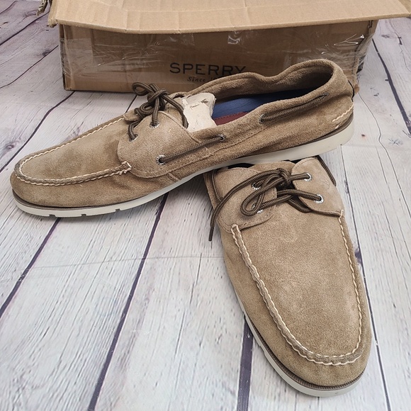 Sperry Men\'s Leeward 2-Eye Suede Shoes Tan - Size 16M main image 2